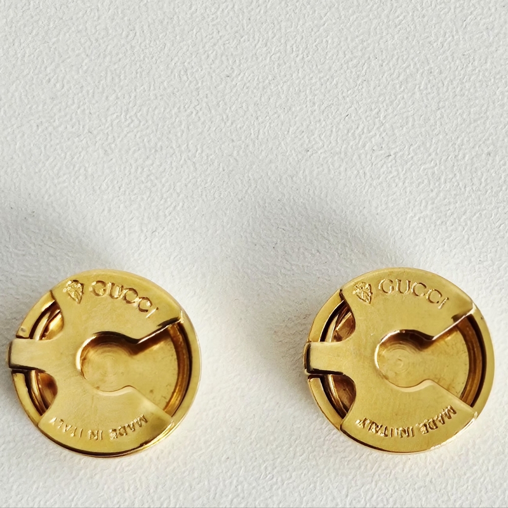 Rare Vintage Gucci Interlocking GG Gold-plated Button Covers - Picture 3 of 6